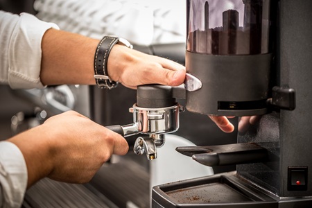 Practice with professional barista equipment