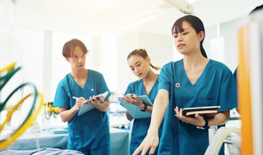 Gold Coast student learning aged care safety procedures