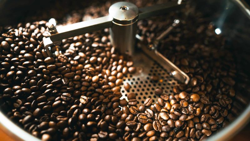 coffee roasting process in action